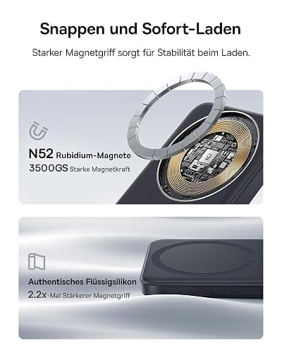 Baseus Enerfill MagSafe Powerbank 10000mAh 22.5W Magnetische Power Bank USB C, Kabellose Externe Handyakkus Wireless Mini Powerbank Kompatibel mit iPhone 16/15/14/13/12/Pro/Pro Max Serie, Schwarz thumbnail 4