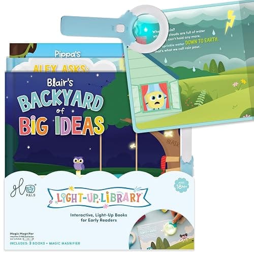 Glo Pals Light-Up Library - Light-Up Kids Books 3-Pack with 1 Magic Magnifier - Interactive Children's Books Alex, Blair & Pippa Stories - Book Sets for Kids Light-Up Learning - Early Reader Books - Image 1
