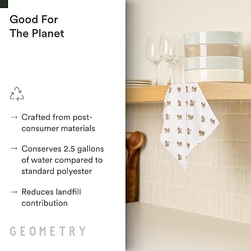 GEOMETRY Dishcloth – Evergreen Collection – Quick-Dry, Ultra-Absorbent, Reusable Microfiber Kitchen Towels for Drying & Cleaning - Willow Stone - 6 Pieces thumbnail 5