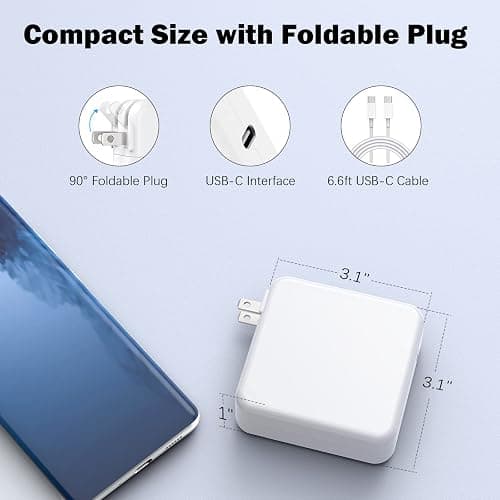 Mac Book Pro Charger - 120W USB C Fast Charger Adapter Compatible with MacBook Pro & MacBook Air 13, 14, 15, 16 inch, iPad Pro, Samsung Galaxy and All USB C Device thumbnail 5