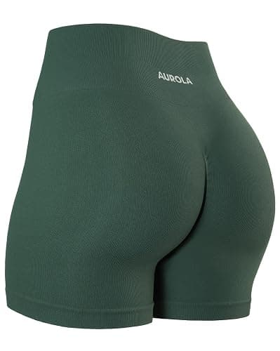 AUROLA Power Workout Shorts for Women Tummy Control Squat Proof Ribbed Thick Seamless Scrunch Active Short - Image 1