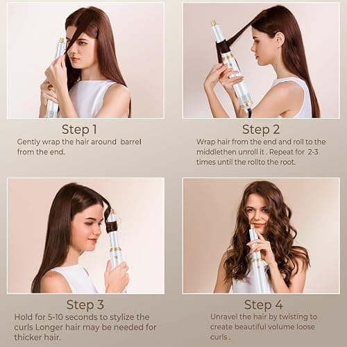 5 in 1 Blow Dryer Brush, Upgrade Hair Dryer Brush Air Curler Air Curling Wrap Styler, Detachable Hot Air Brush Negative Ion Curling Brush Iron, Hair Styling Tools for Drying Curling Straightening thumbnail 9