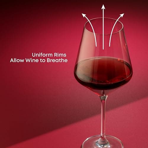 JoyJolt Layla Italian Red Wine Glasses, Set of 4, 17 oz Clear – Made in Europe thumbnail 7