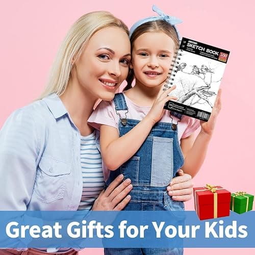 FIXSMITH 5.5"X8.5" Sketch Book | 100 Sheets (68 lb/100gsm) Sketchbook| Acid Free Drawing Paper | Spiral Bound Artist Sketch Pad | for Kids, Beginners, Artists & Professionals | Bright White thumbnail 7