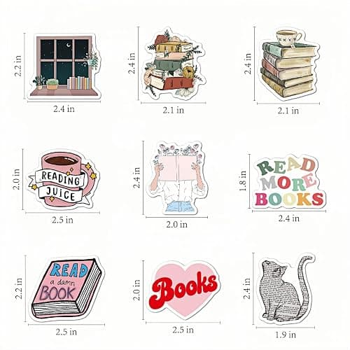 100PCS Bookish Stickers for Kindle,Book Sticker for Adults,Book Lovers Gifts,Scrapbook Stickers for Water Bottles,Vinyl Sticker Packs Waterproof Reapplicable thumbnail 3