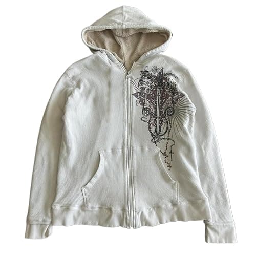 GGOOB Y2k Oversized Zip Up Hoodie Women Men Grunge 2000s Graphic Lightweight Hoodie Gothic Sweatshirts Streetwear - Image 1