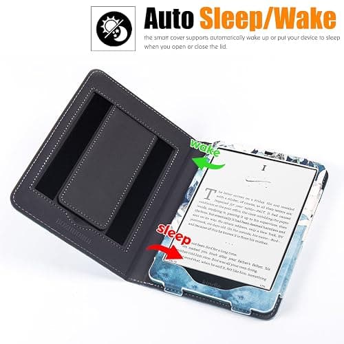 BOZHUORUI Case for 7" Kindle Paperwhite 12th Gen | Built-in Stand & Hand Strap | with Sleep/Wake | PU Leather Cover fits Kindle Colorsoft Signature Edition 2024/2025 (Magnolia) thumbnail 2