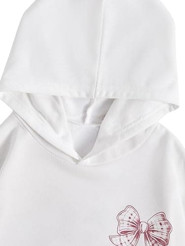 Verdusa Mommy and Me Matching Outfits Bow Letter Graphic Hoodie Lightweight Sweatshirts Cute Preppy Coquette Tops thumbnail 8