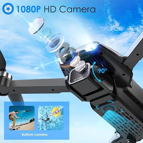 Drone with Camera, 1080P FPV Foldable Drone with Brushless Motor, One Key Take Off/Land, Altitude Hold, 360° Flip, Gravity Control, 2 Batteries, 3 Speeds Mini Drone for Kids Beginners thumbnail 8