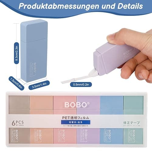 Partideal 33 Stück Textmarker Pastell Set,12 Stück Aesthetic Marker Stifte 5 Stück 0,5 mm Gelstifte mit 10 Ersatzminen Enthalten und 6 Korrekturbänder für Journal Bibel Schule Büro thumbnail 6