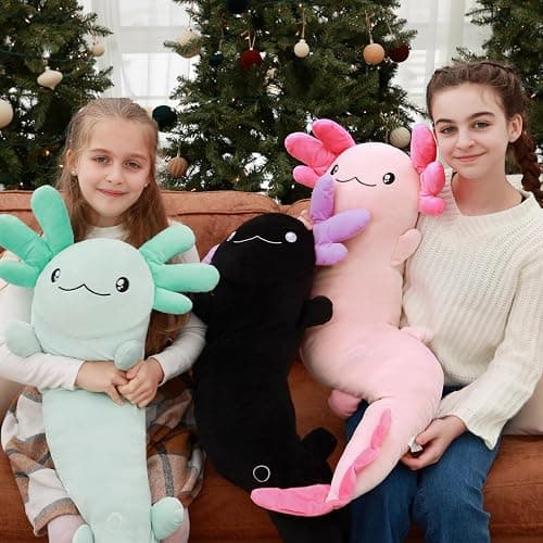 Tezituor Pink Axolotl Stuffed Animal for Girls 6-12, 48 inch Glow-in-Dark Plush Toy 4ft Body Pillow for Adults Mother's Day Large Stuffed Salamander Axolotl Lovers Gifts Christmas Valentines thumbnail 6
