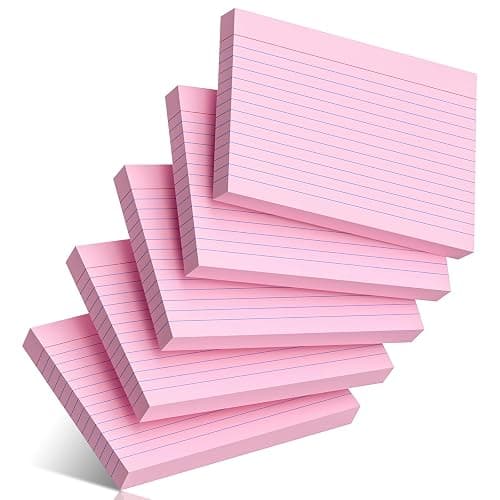 200 Pcs Index Cards 4 x 6 Inch Ruled Pink Index Cards, College Ruled Flash Cards for School, College, Office and Home Organization, Durable Study To Do List Note Cards with Ruled Lines, 5 Pack of 40 - Image 1