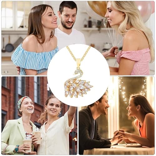 Swan Halskette für Vögel Schwan | Tierschmuck mit Schwanenanhänger Glänzend, Schwanenanhänger, Elegante verstellbare Halskette, verstellbare Schwanenhalskette, verstellbare Schwanenhalskette thumbnail 2