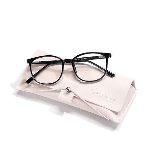 FONHCOO Blue Light Blocking Glasses Fashion Round TR90 Frame Transparent Eyewear Anti UV Computer Glasses for Women Men - Image 1