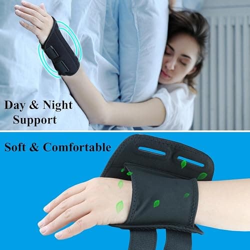 Tianhengyi Carpal Tunnel Wrist Brace, Adjustable Wrist Support Brace, Night Wrist Sleep Supports Splints Arm Stabilizer (Right Hand, S/M, Pink) thumbnail 5