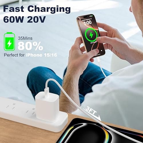 Quickeep USB C to USB C Cable 3FT 2 Pack, Nylon Braided 60W Type C Charger Fast Charging, iPhone 15 16 17 Charger Cord, USBC to USBC Cable for iPhone 15 16 17 Pro Plus Pro Max/iPad Pro/Air thumbnail 2