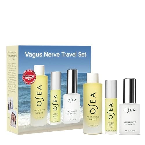 OSEA Vagus Nerve Travel Set, 3-Piece Wellness Spa Gift, Aromatherapy | Essential Oil • Bath Oil • Pillow Mist • Chamomile, Lavender + Juniper Berry • Unwind & Prep for Sleep • Gift-Ready Spa Set - Image 1