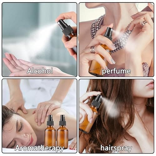 ASelected 60Ml Amber Glass Spray Bottle Small Reusable Travel Spray Bottle Homemade Cleaners And Aromatherapy (2Pcs) thumbnail 7
