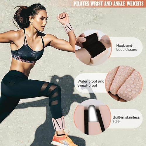INDEPANDIA Wrist Ankle Weights for Women & Men, 2lbs/4lbs Adjustable Weighted Bangles to Boost Calorie Burn & Strength, Arm & Leg Weights for Pilates, Yoga, Walking, Barre, Gym & Home Workout thumbnail 2