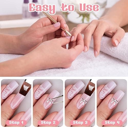 3D Nail Charms, VEGCOO 3 Boxes Gold Silver Nail Stuff Nail Gems Rhinestones Charms with Tweezers, Assorted Styles Bows Stars Pearls Nail Art Charms for Women Girls Nail Art DIY Accessories thumbnail 3
