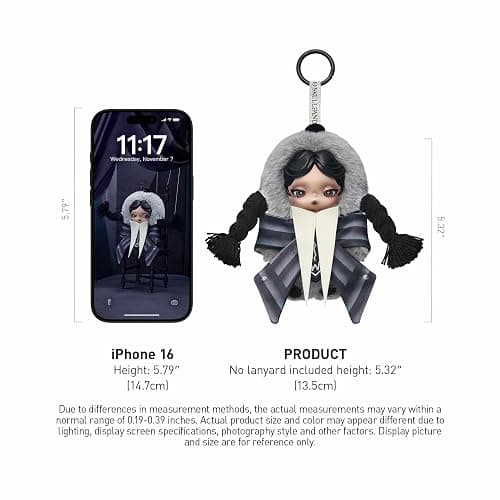 POP MART SKULLPANDA × Wednesday Plush（Nevermore Academy Uniform Version） Collectible Toy Charm Holiday Birthday Gifts for Girls and Boys thumbnail 3