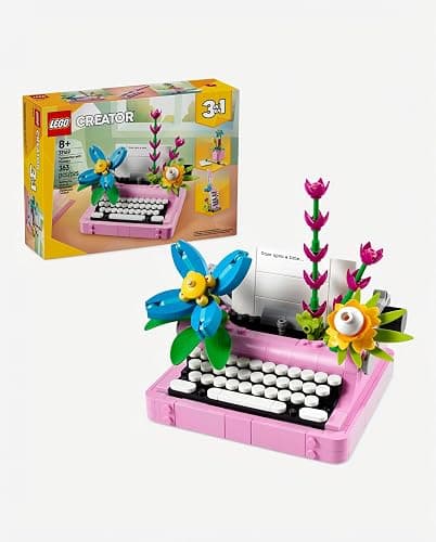 LEGO Creator 3 in 1 Typewriter with Flowers - Building Toy with 3 Building Options, Typewriter, Flowerpot with Pen & Notebook, or Keytar - Gift Idea for Birthdays - 31169 thumbnail 8
