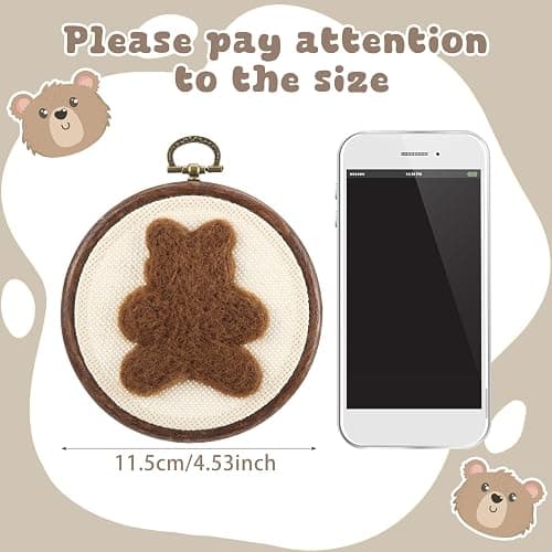 Chunful Felted Bear Nursery Wall Decor Cute Wall Art Decorative Artwork for Nursery Themes Bathroom Living Room Classroom Home Decoration thumbnail 3