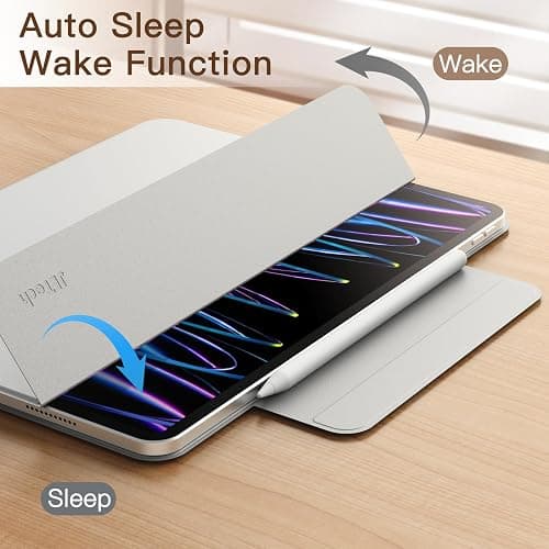 JETech Magnetische Hülle für iPad Pro 12,9 Zoll 2022/2021/2020/2018 (6./5./4./3. Generation), Pencil 2. Generation Aufladung, Schutzhülle Auto Wachen/Schlafen (Silber) thumbnail 5