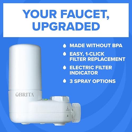 Brita Tap Water Purifier Filter System, Filter Change Reminder, Fits Standard Faucets Only, Complete, White | No-Wait Filtration, Easy Install, Multi-Use Tap Water Filter for Kitchens, Bathrooms & Small Spaces thumbnail 3
