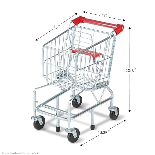 Melissa & Doug Toy Shopping Cart, Grocery Store Pretend Play Toys with Sturdy Metal Frame & Working Wheels, Toddler Shopping Cart, Preschool Learning Toys for Girls & Boys 3+ thumbnail 2