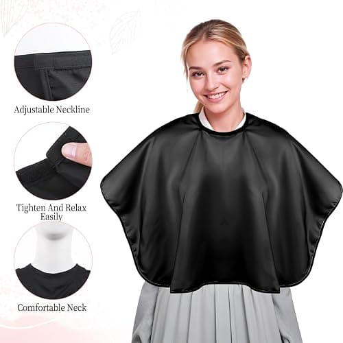 3 Pcs Haircut Cape Shorty Hair Dye Cape Adjustable Neck Makeup Apron Salon Hair Cape Barber Capes Hair Cut Capes for Adults thumbnail 2