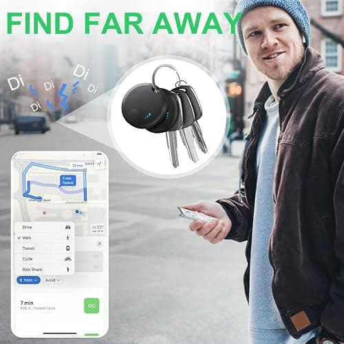 Tracker Tag 4 Packs Bluetooth Tracker, Smart Tag Locator Tracking Device, Keys Finder and Item Locator,Air Tracker Item Finders with Find My(iOS Only) Track Your Keys,Wallet,Luggage (Black) thumbnail 6