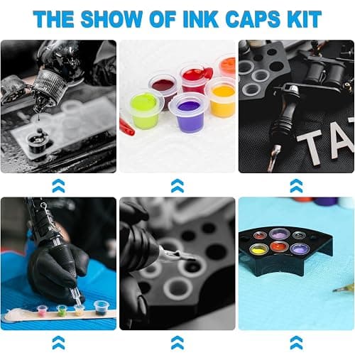 303Pcs Tattoo Ink Caps Kit - Emalla 3Pcs Black Tattoo Ink Cups Holder with 300Pcs Tattoo Ink Caps 100 Small 100 Medium 100 Large Tattoo Ink Cups Tattoo Ink Container Tattoo Kit Tattoo Supplies thumbnail 7