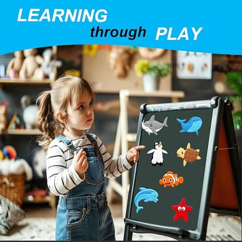 Toddler Fridge Magnets for Kids - Kid Refrigerator Magnets for Toddlers - Ocean Animal Magnets for Fridge - Toddler Magnets for Refrigerator - Big Magnetic Animals - Educational Magnet for Whiteboard thumbnail 2