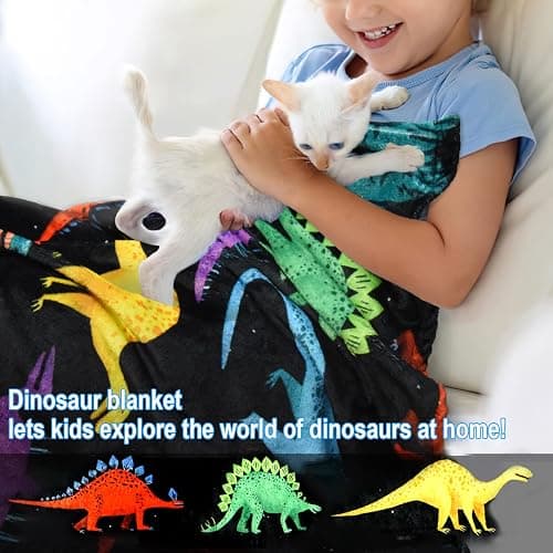 BOOPBEEP Kids Dinosaur Blanket for Boys Girls Room Decor Personalized Cute Toddler Throw Blanket Chiristmas Dinasour Birthday Year Old Gifts Toys 50x60 thumbnail 4