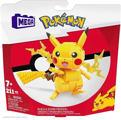 MEGA Pokémon Building Toys Set Build & Show Pikachu with 205 Pieces, Articulated and Poseable, 4 Inches Tall, for Kids thumbnail 6