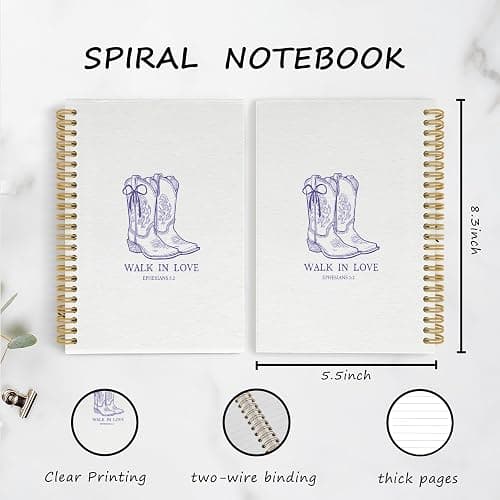 YLZlhb Purple Christian Western Spiral Notebook Journal, Western Cowgirl Bible Notebooks for Note Taking, Cowgirl Gifts for Women, Christian Bible Journaling Hardcover Spiral Journal 5.5x8.3 Inches thumbnail 3