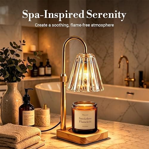 Marycele Candle Warmer Lamp with Timer & Dimmer, Gifts for Mom Office Decor | Adjustable Height & 2 Bulbs for Jar Candles, Mothers Day Gifts for Women Mom Sister, Light Luxury Aesthetic Room Home Decor thumbnail 6