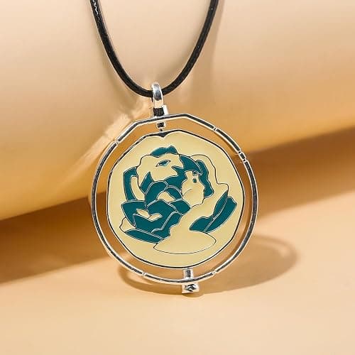 SONGCHANGJEWELRY Elegant Arcane Rose Pendant Necklace - Flip over design with delicately carved flowers - Gift to Witness Love and Friendship thumbnail 8