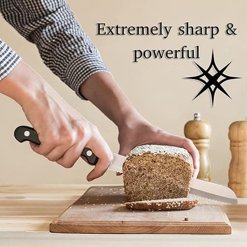 Moss & Stone 14 Pcs Knife Block Set Stainless Steel, Premium Forged Kitchen Knives Set with High-Carbon Blades, Ergonomic Handle, Sharp Blade, Rust Resistant, Modern Style for Home & Chef, Black thumbnail 9