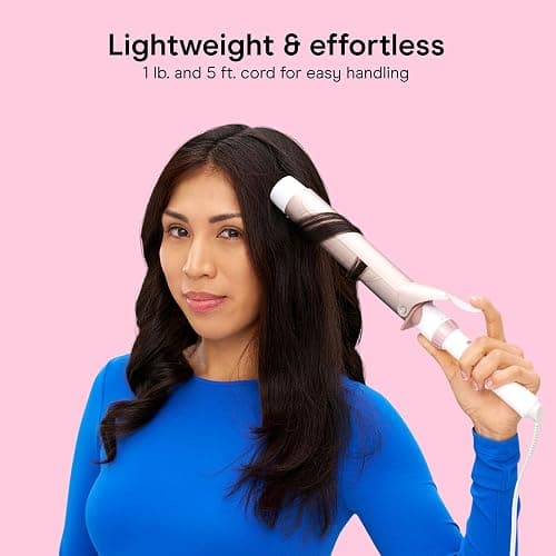 Conair Long Barrel Curling Iron, Double Ceramic, 1 1/2", White/Rose Gold | Extra-long hair curler and hair waver for every hair type with 30 heat settings, built-in heat protection & auto-off thumbnail 5