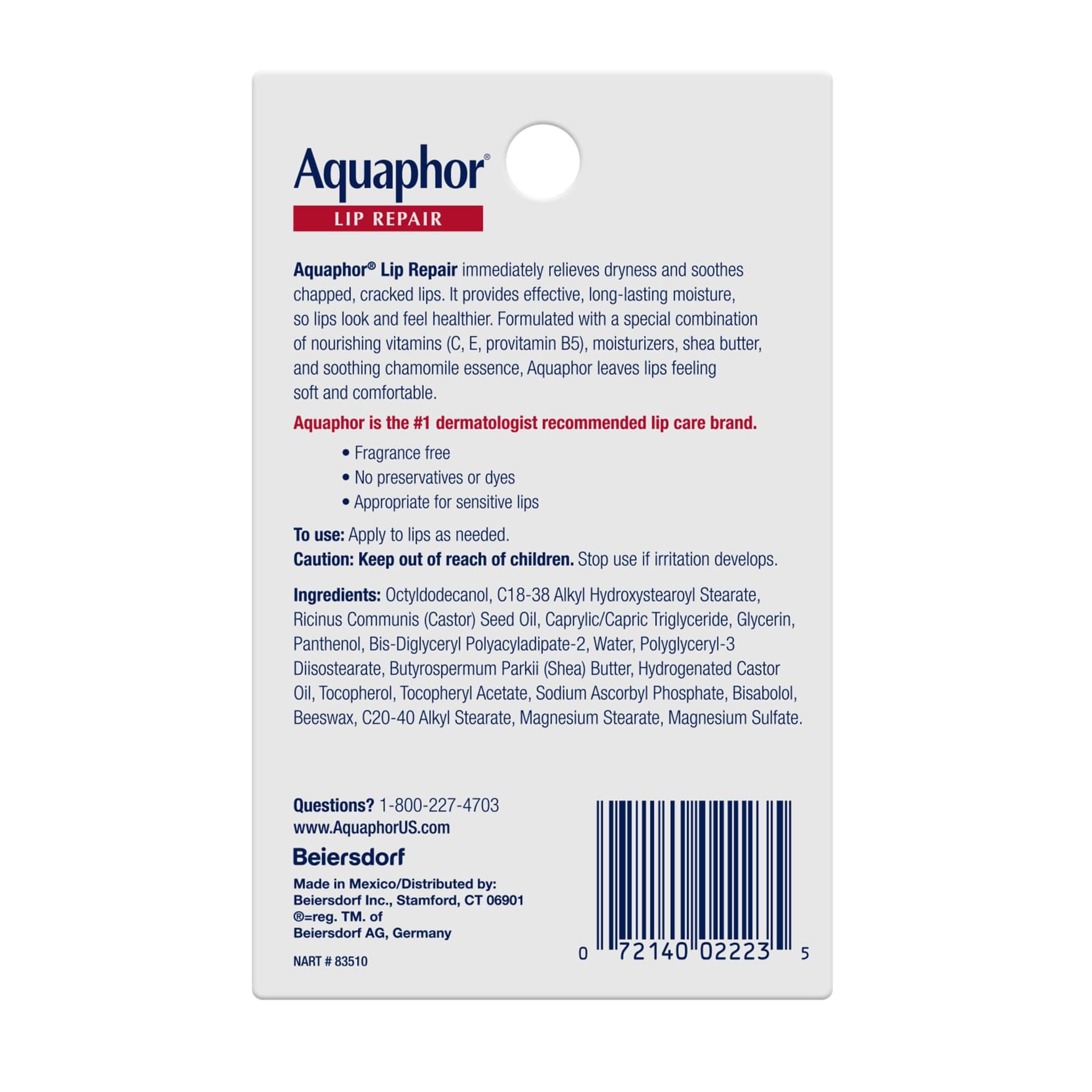 Aquaphor Lip Repair - Soothe Dry, Chapped Lips - Two .35 oz. Tubes thumbnail 6