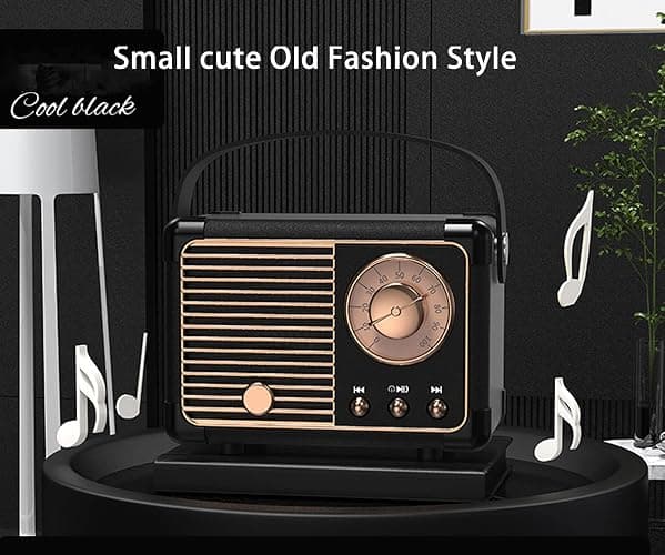 Dosmix Retro Bluetooth Speaker, Vintage Decor,Small Wireless Bluetooth Speaker,Cute Old Fashion Style for Kitchen Desk Bedroom Office Outdoor,Birthday Gifts for Women Men Teens thumbnail 9