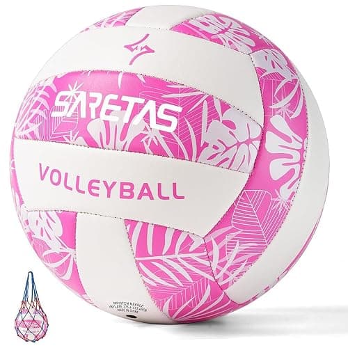 SARETAS Volleyball Soft Beach Volleyball Official Size for Outdoor/Indoor Play, Colorful Volley Balls for Youth Teens Girl and Kids, Practice Volleyballs with Pump Needles for Backyard - Image 1