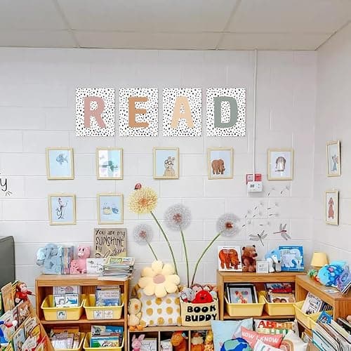 PLKMN Classroom Decor, Boho Classroom Must Haves Homeschool Decor Set of 4, Reading Nook Read Signs for Library Kindergarten 8x10 (Unframed) thumbnail 4