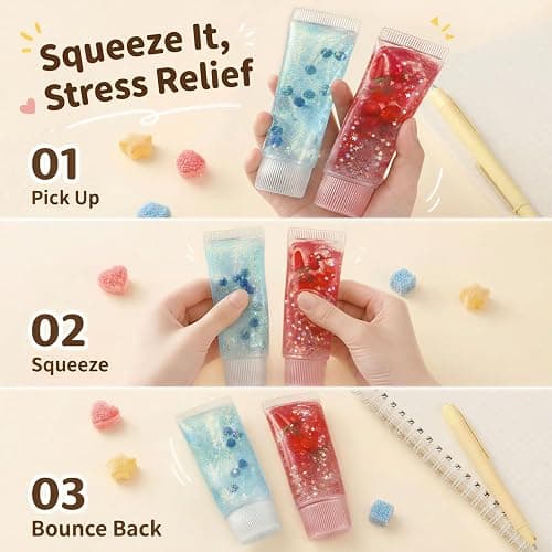 Toothpaste Squishy Toys, Slow Rising Stress Relief Gifts for Adults, Blue | Cute Soft Toothpaste Squeeze Toys Help Calm Anxiety, Improve Focus. Easy to Clean, Portable. Ideal for Office Home Travel thumbnail 4