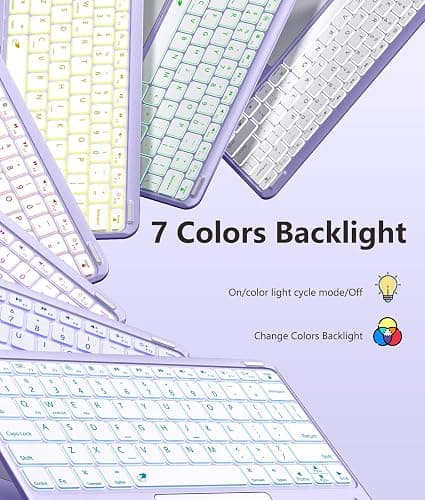 Harvopu for iPad Air 13 Inch (M4/M3/M2) & Pro 12.9 Case with Keyboard | Multi-Touch Trackpad, 7 Colors Backlit, Detachable Folio Keyboard Cover for iPad Air 13/ Pro 12.9 6th 5th 4th 3rd Gen, Purple thumbnail 7