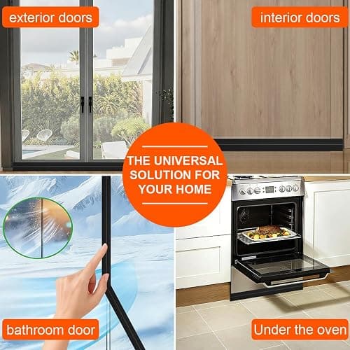 Ormein Door Draft Stopper, Adjustable Weather Stripping Seal for Cold Insulation, Bottom/Under Sweep for Exterior & Interior Doors, Seal Blocker Noise, Black, 39 inches thumbnail 8