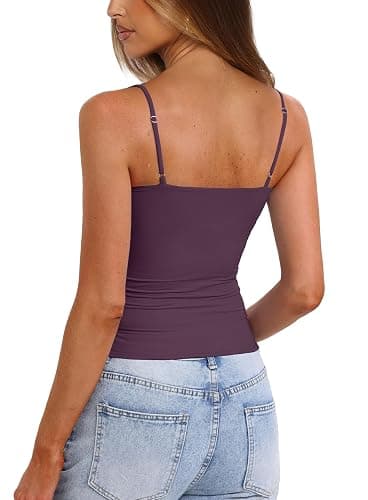 Darong Women's Tank Tops with Built-in Bra Spaghetti Straps Crop Tank Top Summer Y2K Going Out Sleeveless Cami Shirt thumbnail 2