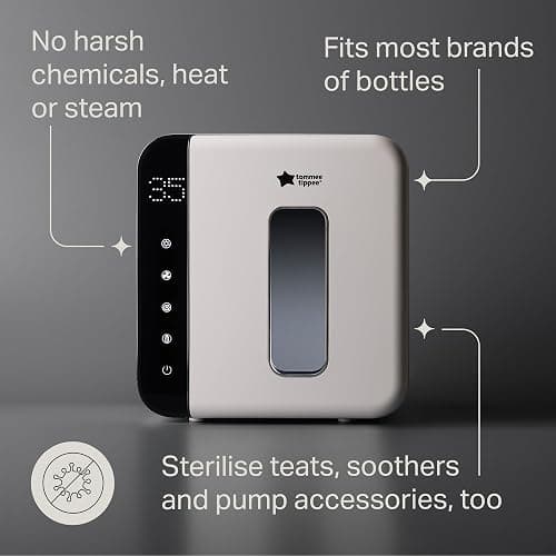 Tommee Tippee Ultra UV Steriliser, Dryer and Storage, White, for Baby Bottles and Accessories, Steam-Free to Kill Viruses^ and 99.9% of Harmful Bacteria thumbnail 4